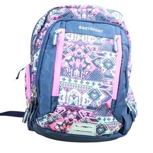 Eastport Unisex Kids Blue Pink Print School Work Laptop Water Resistant Backpack